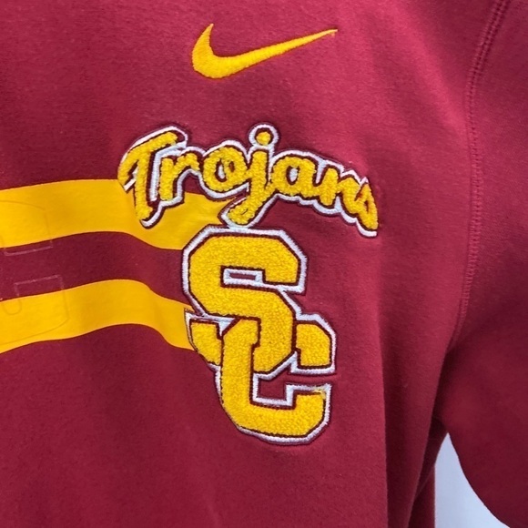 Vtg Nike USC Trojans Maroon Gold Logo Sz XL Hoodie - Picture 3 of 11